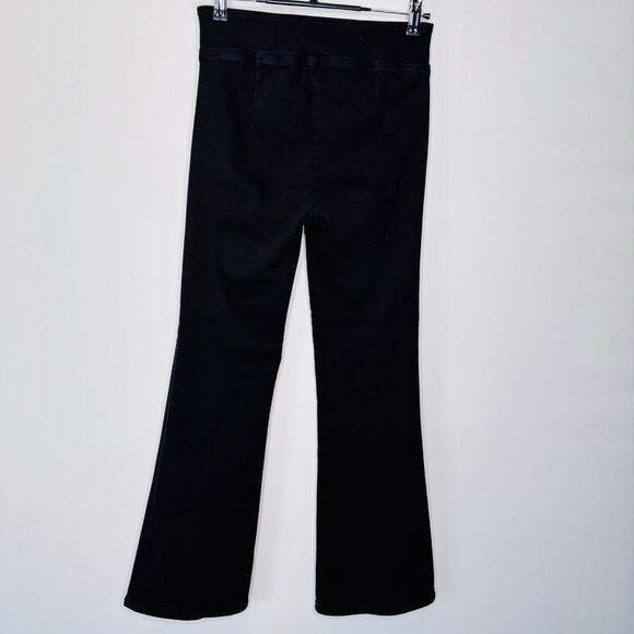Frame Flare Jeans Size 1 Sheen Noir Black Denim Pull On Classic Clean Girl - Picture 5 of 11